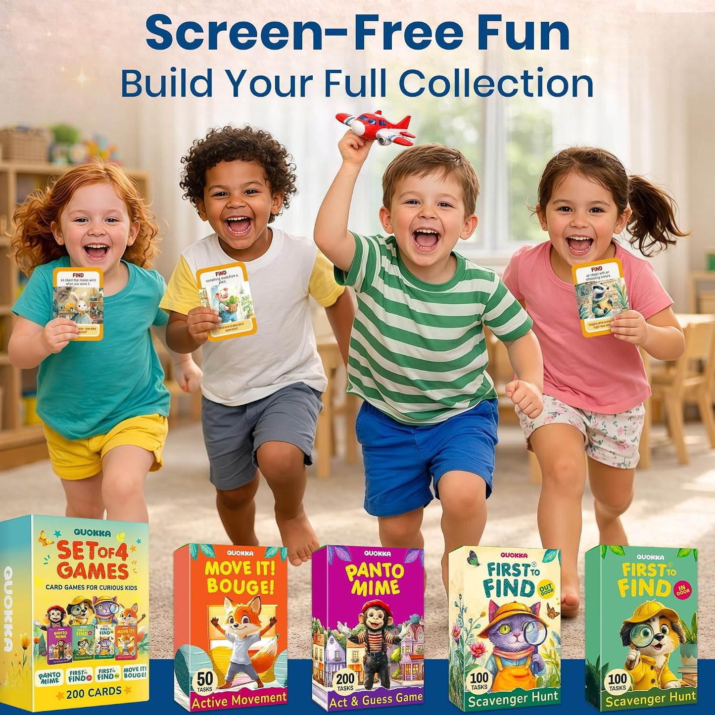 Active Movement Game for Kids Ages 4–8 - Educational Card Game | Animal-Themed Card Set with 50 Movement Tasks for Indoor and Outdoor Brain Breaks, Home and Classroom Activities