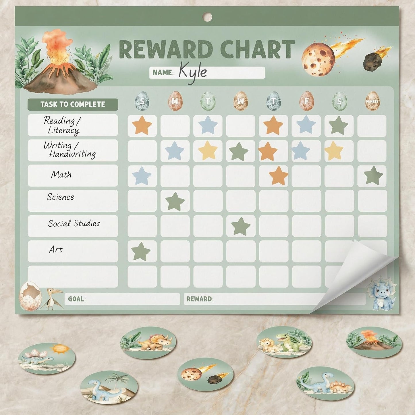 ZICOTO Fun Magnetic Reward Chart for Kids - Unicorn Chore Chart for Girls | Motivational Behavior and Responsibility Tracker with Stickers Encourages Good Habits at Home - Creates a Fun Daily Routine