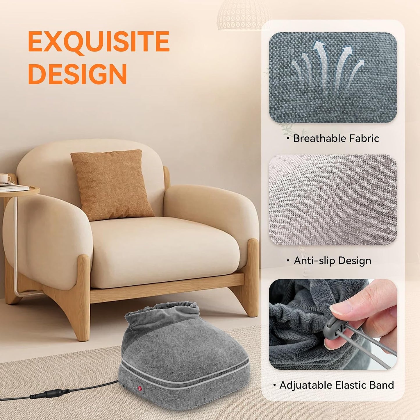 Snailax 2-in-1 Shiatsu Foot and Back Massager with Heat - Kneading Foot Warmer, Electric Feet Massage, Massagers for Back,Leg, Gift for Women Men