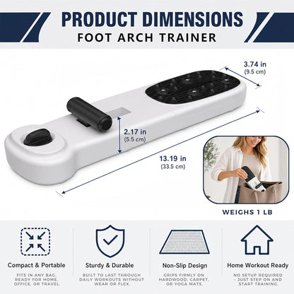 Foot Arch Trainer, Flat Feet Corrector & Plantar Fasciitis Relief | 2-in-1 Massager & Stretcher, Adjustable Resistance, Arch Support, Heel Pain, Toe Stretch, Non‑Slip, Physical Therapy