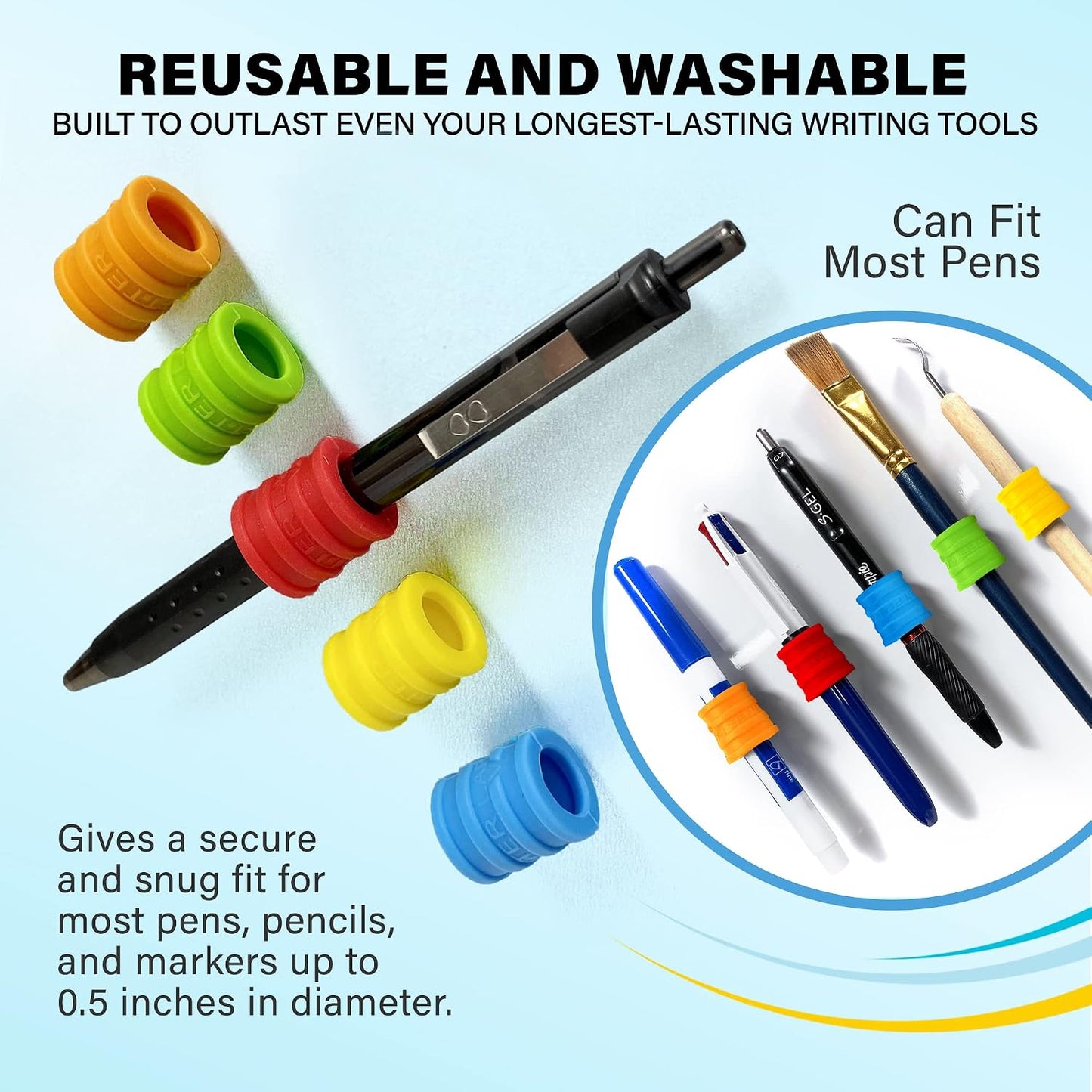 Stick-O Pen Magnetic Pen Pencil Holder - Holds Most pens, Pencils, and Thin Markers. Ideal for Fridges, Task Boards, Workshops, Classrooms, Offices, and Kitchens. (Three Pack)