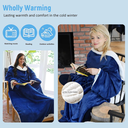 Catalonia Sherpa Wearable Blanket with Sleeves Arms