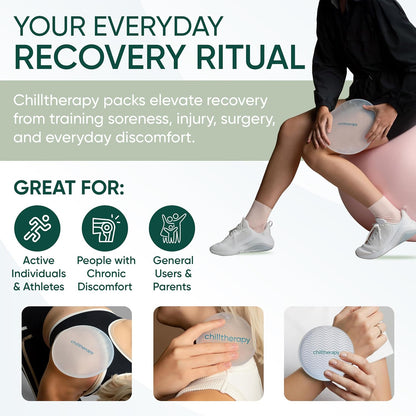 Chilltherapy Small Ripple Reusable Ice Pack for Face & Eyes, 4” Precision Cold Therapy Gel Pack, Flexible Silicone Cooling Pad for Puffy Eyes, Skincare & Targeted Relief, Compact Travel Size