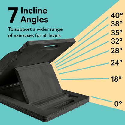 Slant Boards for Exercise, Wooden Slant Board, Calf Stretch Board with 7 Incline Angles, Velour Board, Balance Board & Calf Stretcher, Portable Incline Board for Physical Therapy, Ankle Mobility, Heel & Knees