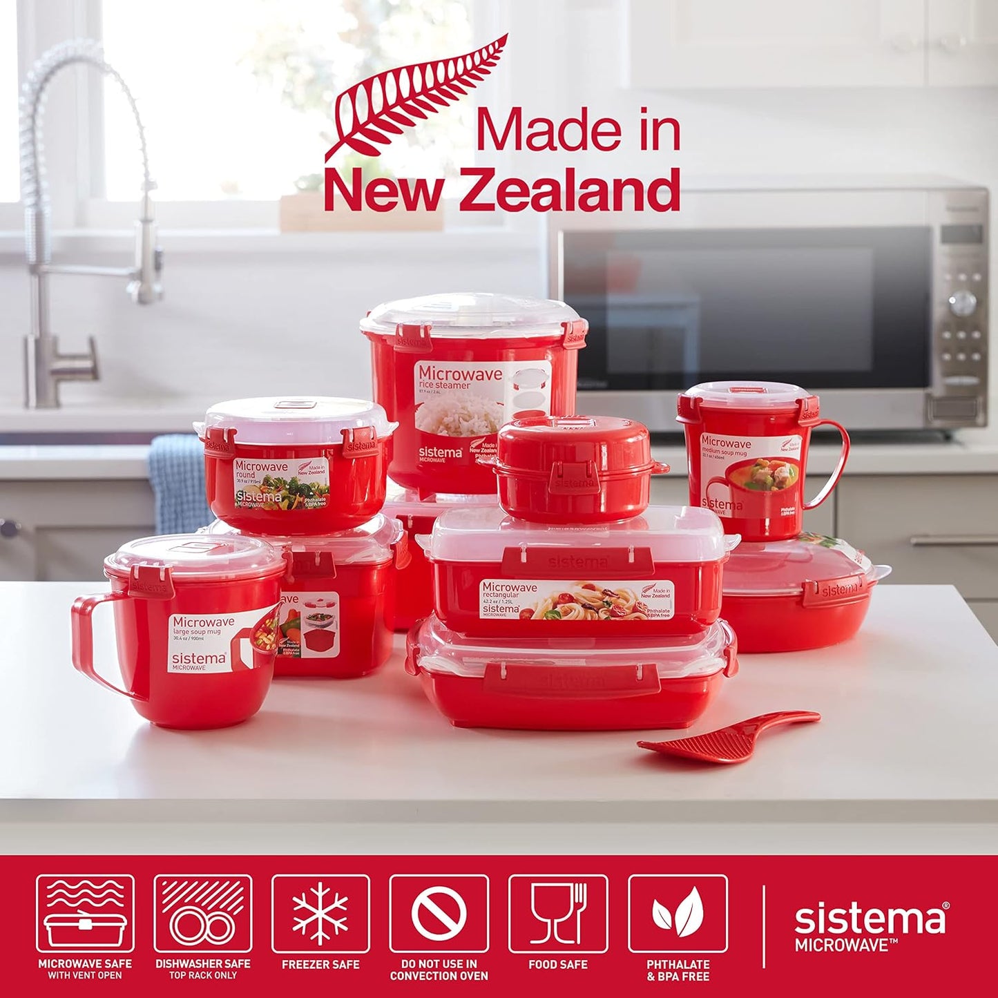 Sistema Microwaveable 940mL Noodle Bowl, Round Microwave Container with Lid & Steam-Release Vent, Cooks Pasta, Soup, Stew & More, Dishwasher & Freezer-Safe, BPA-Free