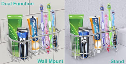 Simple Houseware Multi-Functional 6 Slots Toothbrush Holder, Bronze
