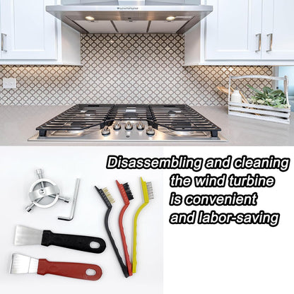 Fan Blade Blower Wheel Puller Kit,1Pcs Blower Fan Puller+3Pcs Small Wire Brushes+2Pcs Stainless Steel Scraper,Range Hood Cleaning Wind Wheel Removal Tool Pull Appliance Disassemble Hand Tools