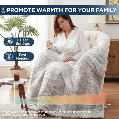 Westinghouse Heated Throw Blanket, 50"x60", Charcoal, ETL Certified