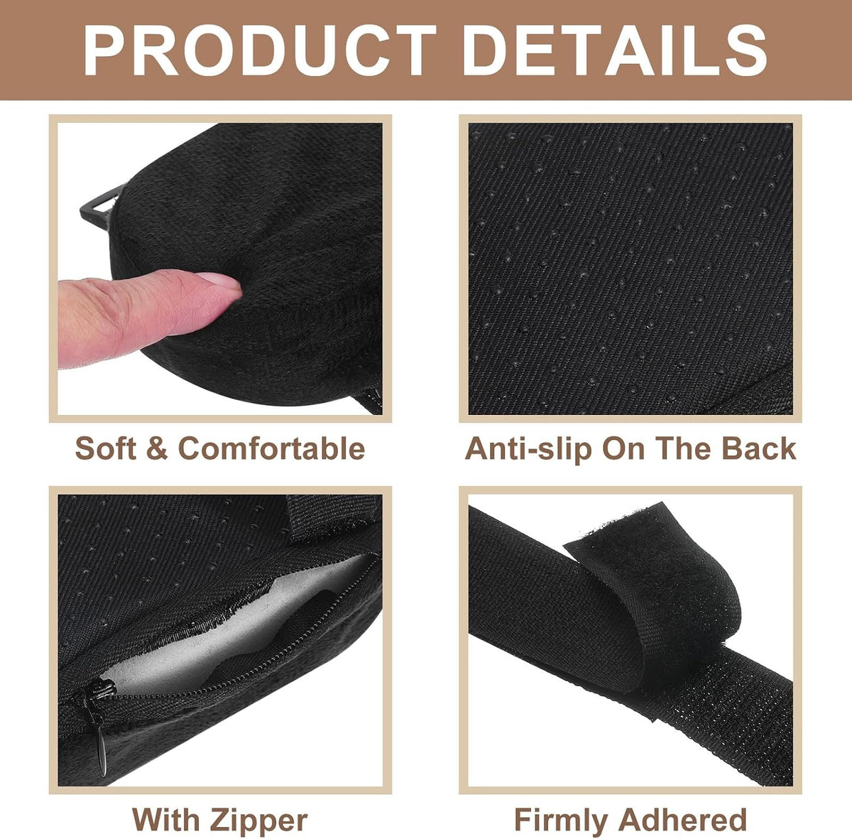 uxcell Memory Foam Chair Armrest Pads,2 Pair Office Chair Arm Cover(Black)