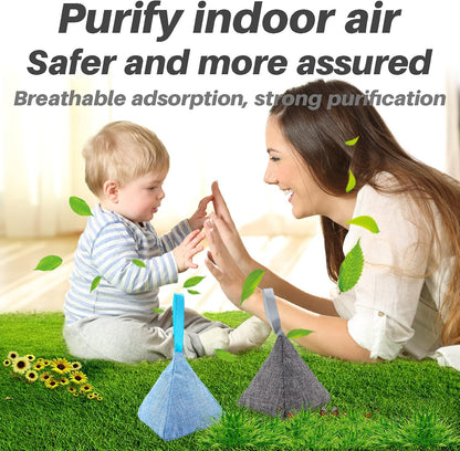 Charcoal Bags Odor Absorber (3x200g) Activated Bamboo Charcoal Air Purifying Bags Charcoal Odor Eliminating Bags for Home & Car Shoes, Closet, Pet -3 PACK