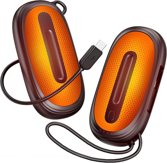 Hand Warmers Rechargeable 2 Pack, AI Smart 1s Fast Heated, 6-24 Hour Dual-Sided Safety Long Heat, Fast Heating Level 5, Electric Hand Warmers with Type-C Cable, Hunting Essentials Ski Camping Gifts