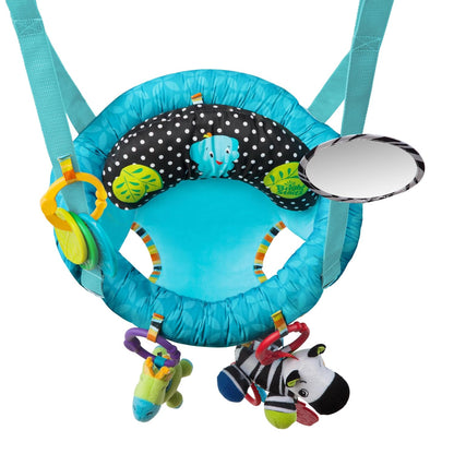 Bright Starts Playful Parade Door Jumper for Baby with Adjustable Strap, 6 Months and Up, Max Weight 26 lbs