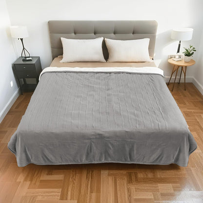 Electric Heated Blanket Full Size 72"x84" – Light Gray | ETL for Safe Overnight, 4 Heat Settings & 10H Auto Off, Dual-Sided Microplush Sherpa for Home Night, Machine washable