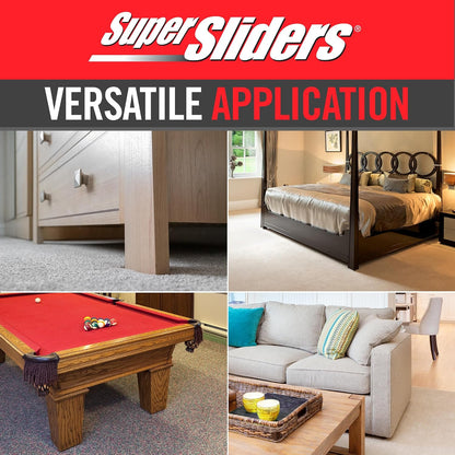 Super Sliders 5-3/4" x 9-1/2" XL Oval Reusable Furniture Sliders for Carpet, Anti-Slip Protective Furniture Moving Pads for Beds, Sofas, Dressers, Set of 4, Brown