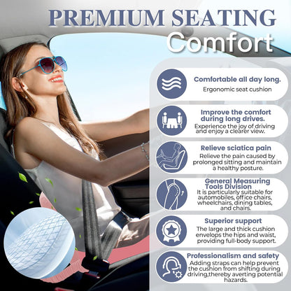 Car Seat Cushion with Lumbar Support Pillow, Seat Cushion for Driving