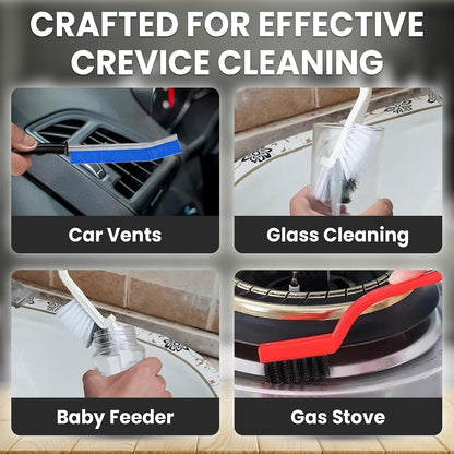 8 Pcs Crevice Cleaning Brush Set – Hard Bristle Cleaning Tools for Grout, Gaps & Narrow Spaces – Multi-Purpose Grout Brush, for Cleaning Bathroom, Shower, Window Tracks, Kitchen | Multi-Purpose Grout Brush for Bathroom, Shower, Window Tracks & Kitchen