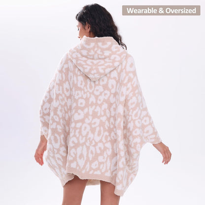 WDCOZY Wearable Blanket Hoodie Poncho Throw Comfy Soft Warm Cape Shawl Cozy Cloak Wrap Hooded with Sleeves For Women Adults