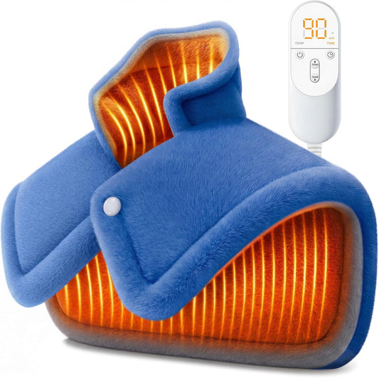 Neck Heating Pad Fathers Day Dad Gifts for Husband, Men, Mom, Wife, Women, 23'' x 17'' Weighted Shoulder Heat Pad for Back Pain Relief, Gifts for Christmas, Birthday, Mothers Day Warm Gifts