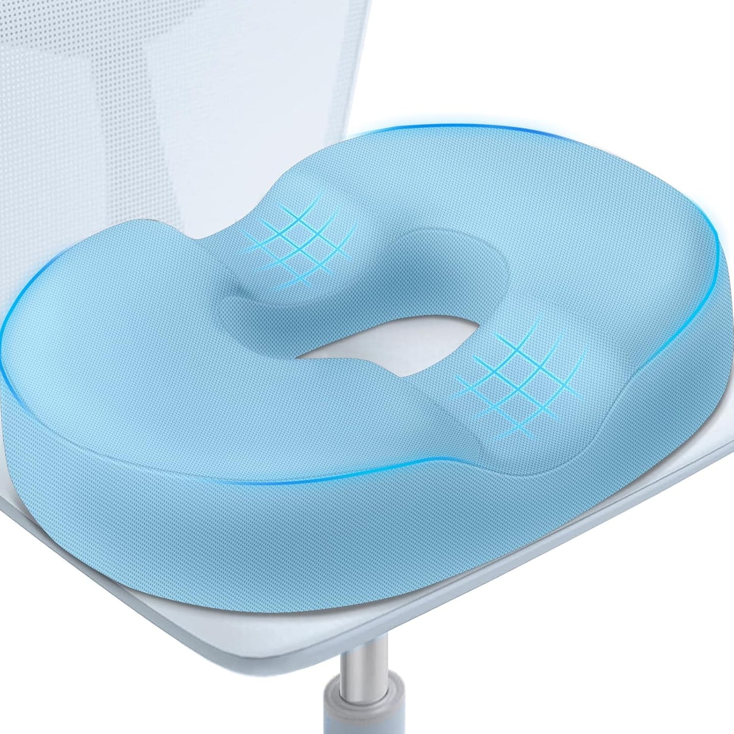 BlissTrends Donut Pillow Seat Cushion, Memory Foam Lifting Cushions(Black) | Donut Chair Cushions for Postpartum Pregnancy & Hemorrhoids,Tailbone Pain Relief Cushion for Office&Home Chairs