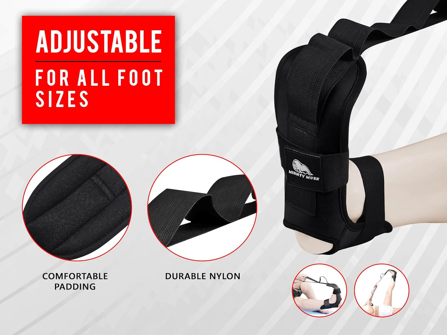 Foot and calf stretcher for planter fasciitis, Heel Spurs, Foot Drop, Achilles Tendinitis, Hamstring Strains, and Calf Muscle Stretching