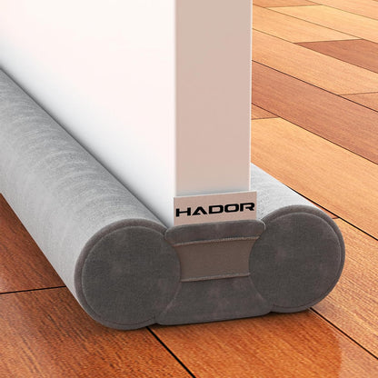 HADOR 30 Inch Door Draft Stopper, Fits 24-30" Doors, 0.5-1.7" Gaps, Gray | Double-Sided Under Door Gap Filler, Blocks Drafts, Dust, Light and Pet Hair, Easy Slide-On Fit, Machine Washable