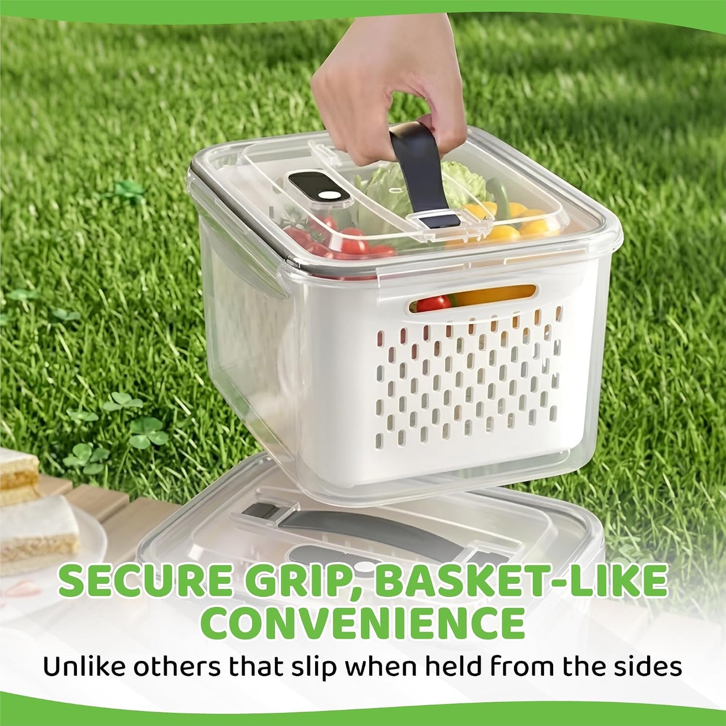 3 Pack Fridge Organizer for Fruit – Fruit Containers for Fridge with Removable Colander, BPA-Free Plastic Produce Keepers for Berry & Meat, Keeps Food Fresh Longer