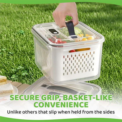 3 Pack Fridge Organizer for Fruit – Fruit Containers for Fridge with Removable Colander, BPA-Free Plastic Produce Keepers for Berry & Meat, Keeps Food Fresh Longer