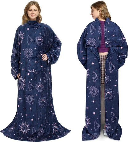 Catalonia Wearable Blanket with Sleeves for Women & Men, Fleece Wrap Throw