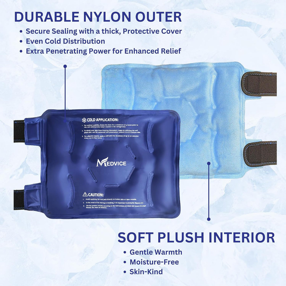 Medvice Knee Ice Pack Wrap with Cold Compression for Pain Relief, Swelling