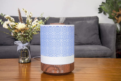 BlueHills 2500 ML Humidifier with Essential Oil Diffuser Combo Aroma Home Décor Design for Large Bed Bath Kids Baby Living Rooms Big Capacity LED Lights Scent Ultrasonic Cool Mist Wood Grain F006