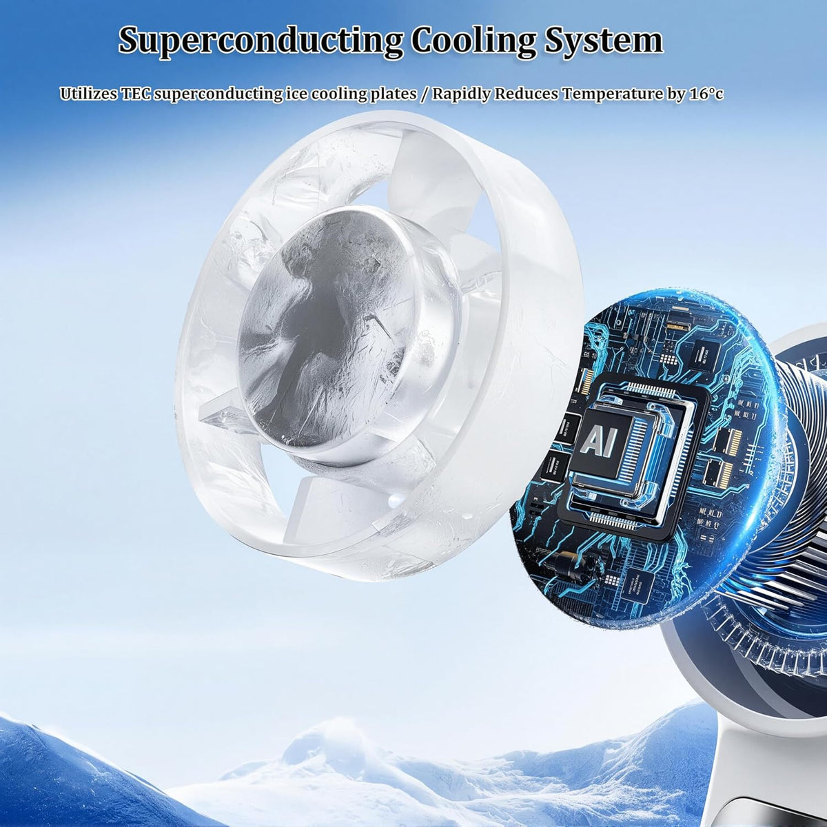 Clip On Air Conditioner Fan, 199 Speeds & 16°C Cooling (Purple)