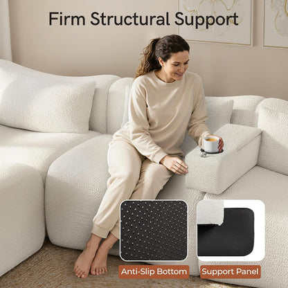 Couch Caddy with Cup Holder, 20.3 Inch White Armrest Console | Removable Sofa Armrest Organizer with Charging and Phone Holder, Storage for Remotes, Snacks and Everyday Essentials
