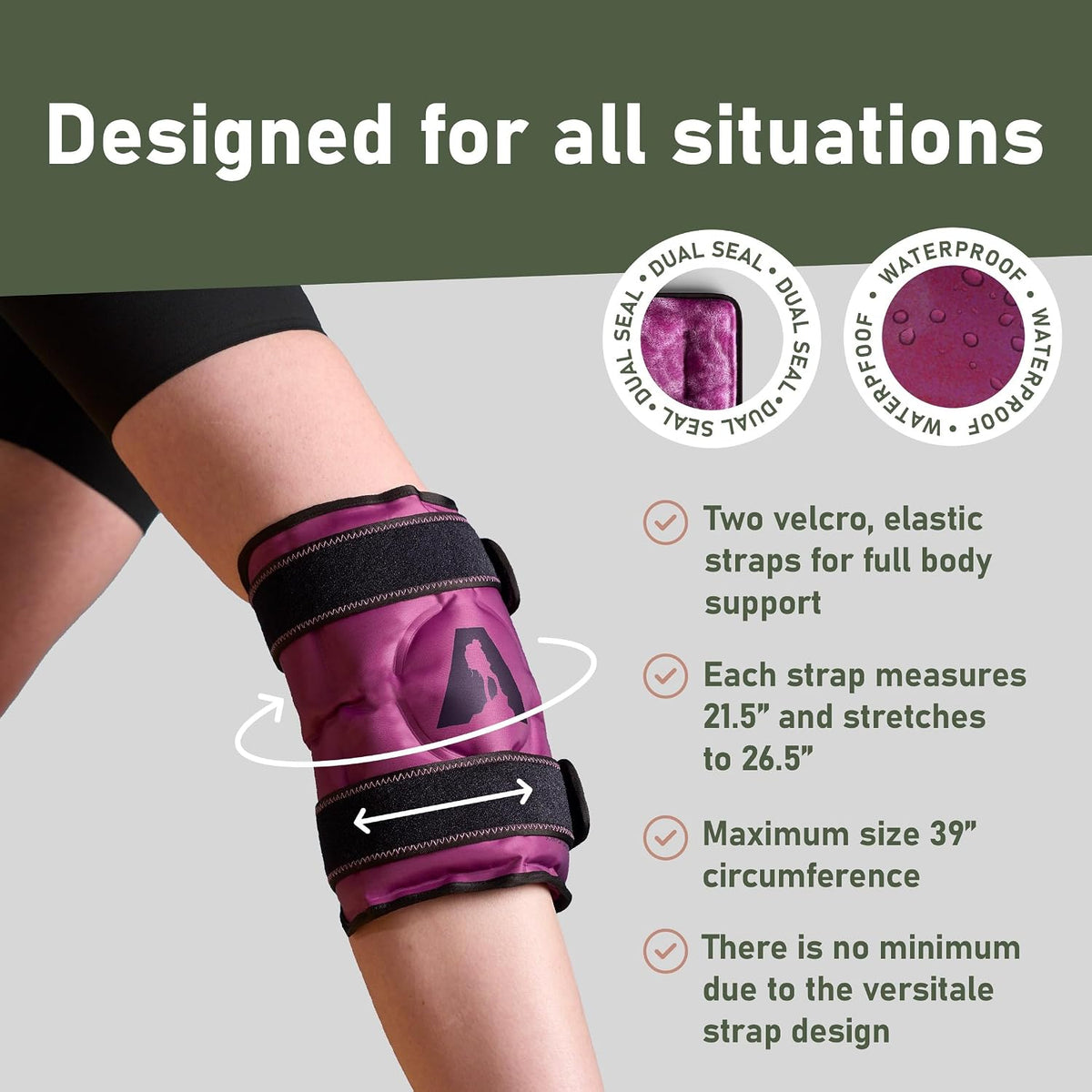 Flexible Knee Wrap Hot and Cold Gel Pack 10" x 12.5"