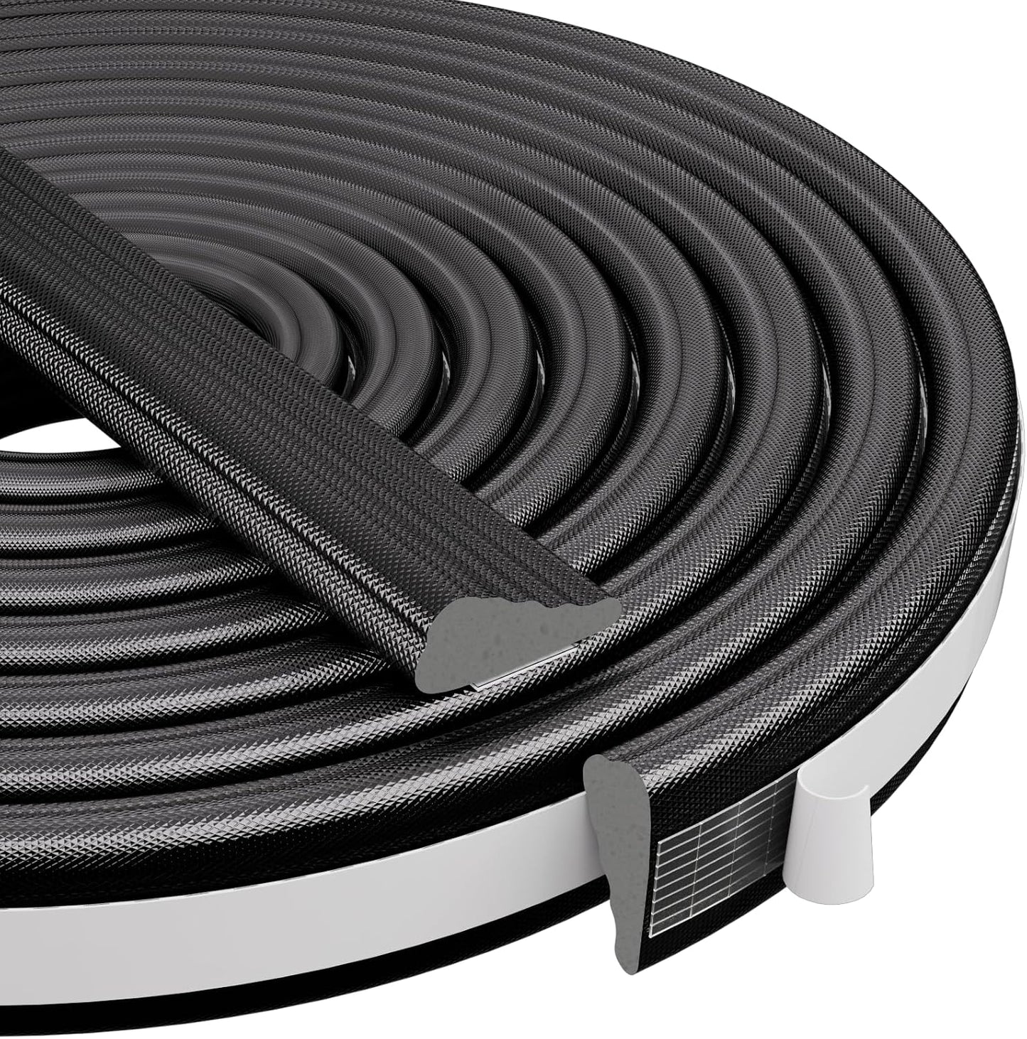 Kneelisa Wedge-Shape Window Weather Stripping Door Frame Seal 118” White | Upgrade Black Foam,Soundproofing,Draft Stopper,Winter Insulation,Noise Blocker, Gap Filler for Exterior Front Door Side