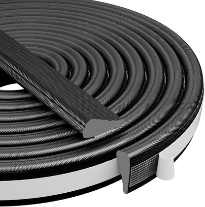 Kneelisa Wedge-Shape Window Weather Stripping Door Frame Seal 118” White | Upgrade Black Foam,Soundproofing,Draft Stopper,Winter Insulation,Noise Blocker, Gap Filler for Exterior Front Door Side