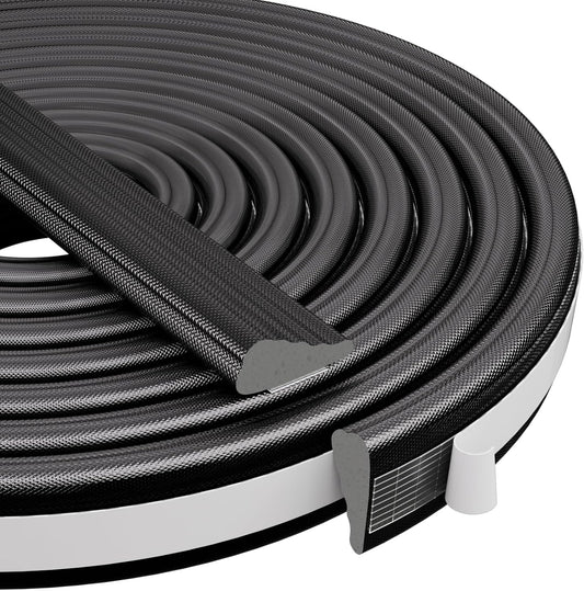 Kneelisa Wedge-Shape Window Weather Stripping Door Frame Seal 118” White | Upgrade Black Foam,Soundproofing,Draft Stopper,Winter Insulation,Noise Blocker, Gap Filler for Exterior Front Door Side