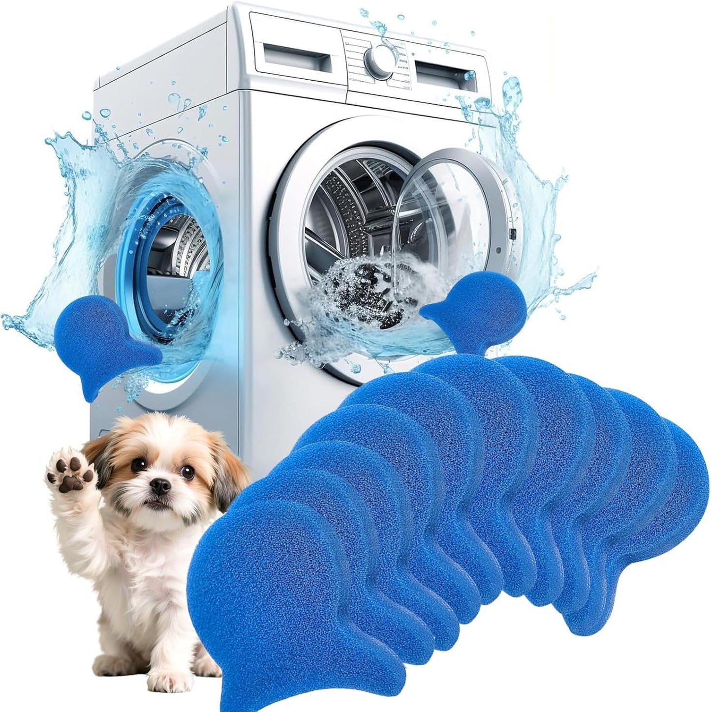 8 Pcs Pet Hair Remover for Laundry,Reusable Dog & Cat Hair Catcher Tool,Effectively Removes Fur,Lint and Dander from Clothing and Bedding,Safe for Washing Machines and Dryers
