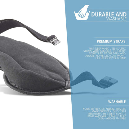 Lewis N. Clark Comfort Sleep Mask | Eye Mask for Travel | Comfortable & Breathable | Light Blocking & Adjustable | Light Blue