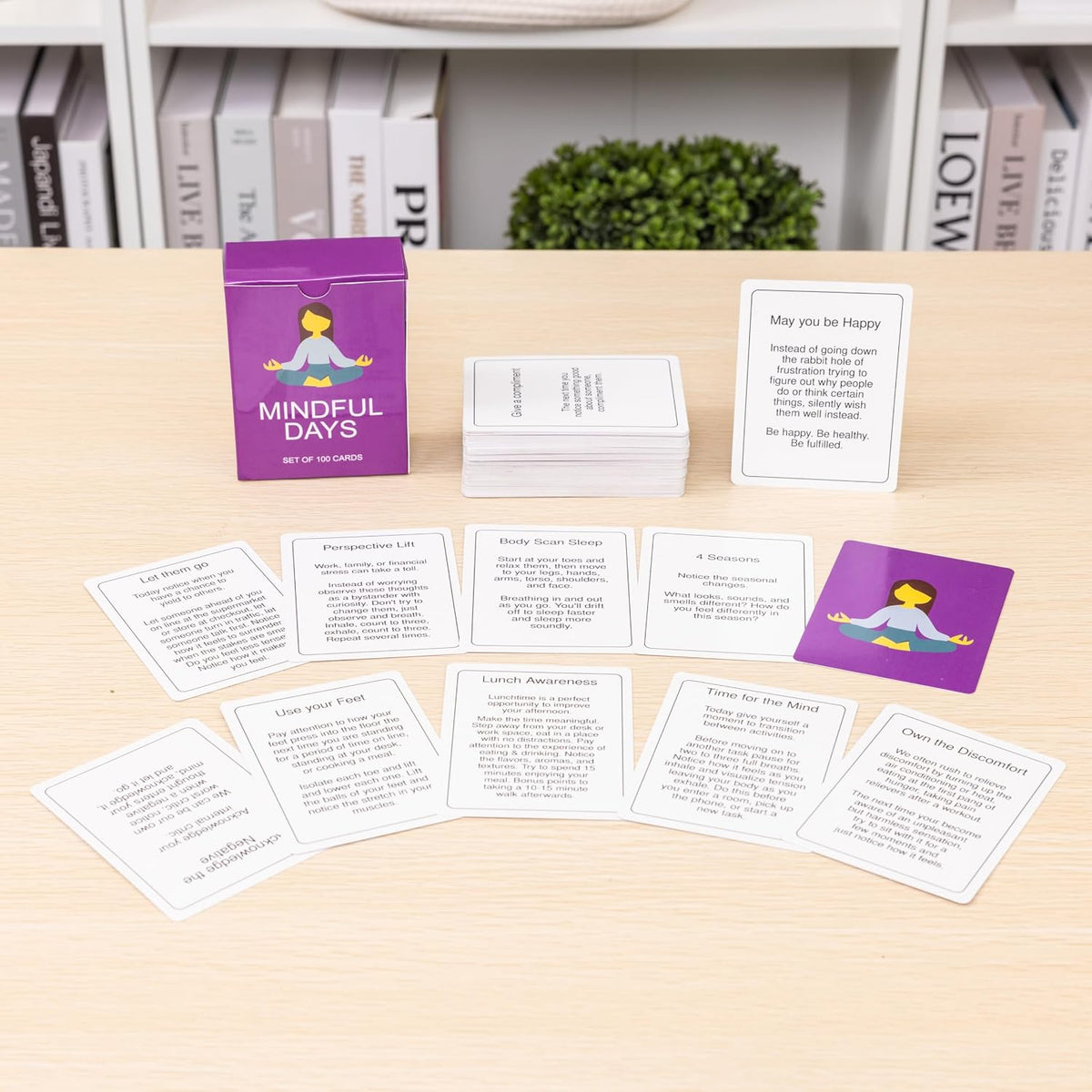 100 Mindful Work Cards – Mindfulness & Self‑Care Prompts for Professionals | Desk & Travel Deck for Stress Relief, Focus, Motivation & Well‑Being