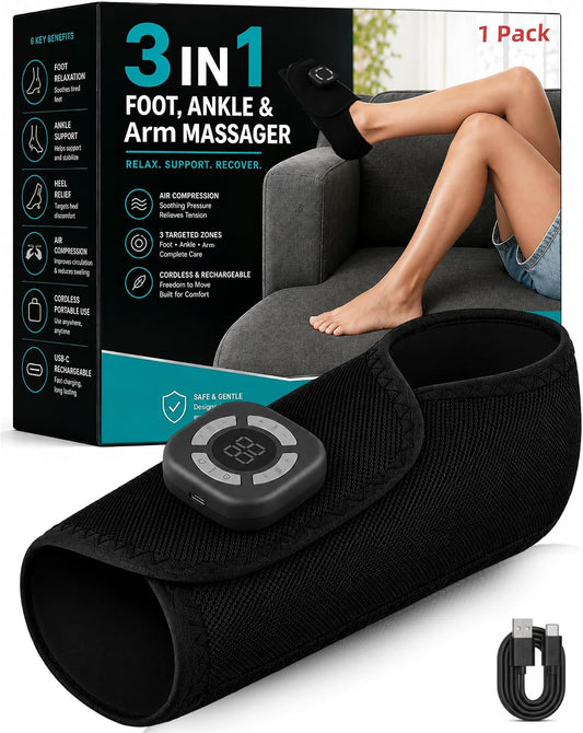 Cordless Air Compression Foot and Ankle Massager with Heat,1Wap
