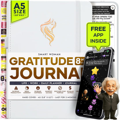 Freedom Mastery Daily Journal of Gratitude, Productivity & Habit Tracker | Undated 90-Day Planner with Daily Reflection, Mindfulness, Positivity, Vision Board & Stickers, Gratitude Journal for Women