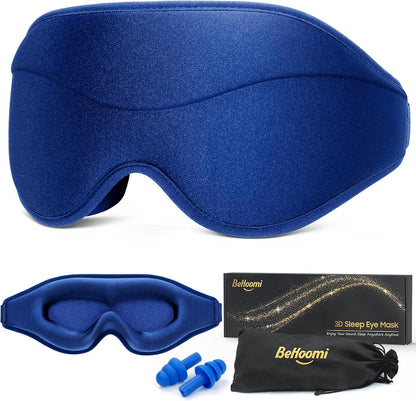 BeHoomi Sleep Mask, Premium Eye Mask for Sleeping, Total Blackout, Super Soft Comfort, Adjustable Fit, Upgraded 3D Ergonomic Designed Sleeping Mask for Home, Office, Travel, Meditation, Yoga, Pink