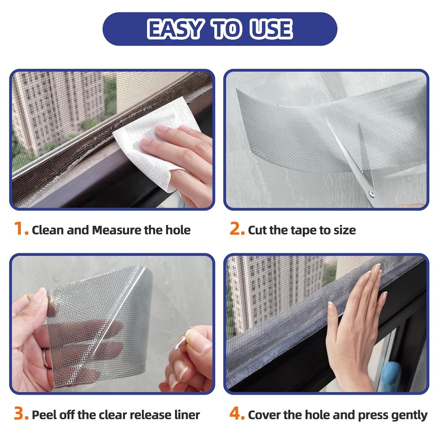 KING MOUNTAIN Grey Window Screen Repair Tape,3inX20FT Heavy Duty Screen Repair Kit for Window Screen and Screen Door Tears Holes,Strong Adhesive & Waterproof Window Screen Patch
