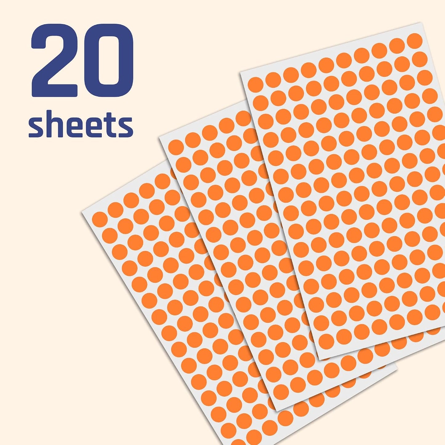 3000 Pieces, Small Colored Dot Round Stickers Labels - 10 Colors, 0.375"