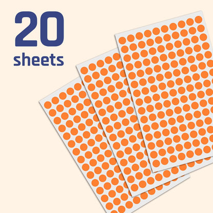 3000 Pieces, Small Colored Dot Round Stickers Labels - 10 Colors, 0.375"