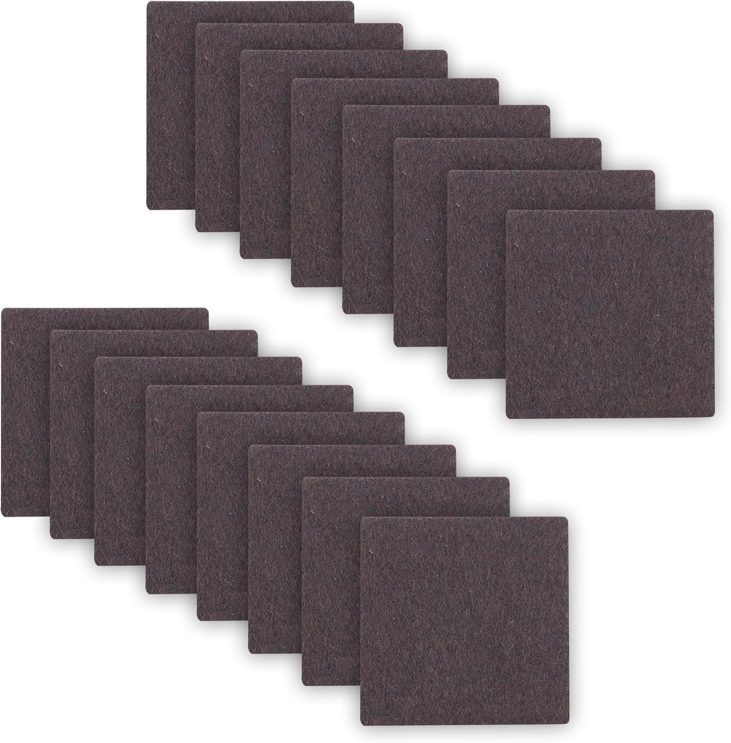 3.5inch Square Felt Furniture Pads, 16Pcs Self Adhesive Cuttable Felt Furniture Leg Pads Floor Protectors Furniture Sliders for Hardwoods Floors, Brown