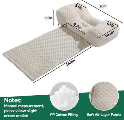 MABOZOO Neck Pillows for Recliners with Pocket,Headrest Cushion for Neck Pain Relief and Cervical Support,Recliner Head Pillow for Side Sleeping at Home, Office or Traveling（Green）