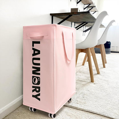 Goodpick 75L Laundry Basket with Wheels & Removable Wash Bag for Dorm | Rolling Laundry Basket with Handles for Dirty Clothes, Fodable Hamper for Laundry Room, Dorm Room Essentials, Grey