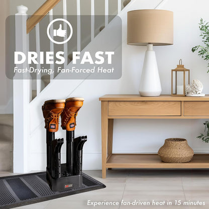 JobSite Mighty Dry Boot Dryer with Rubber Drip Tray - Boots Dryer with Heat Blower Fan - Fast Glove & Shoe Dryer - Helps Reduce Odor