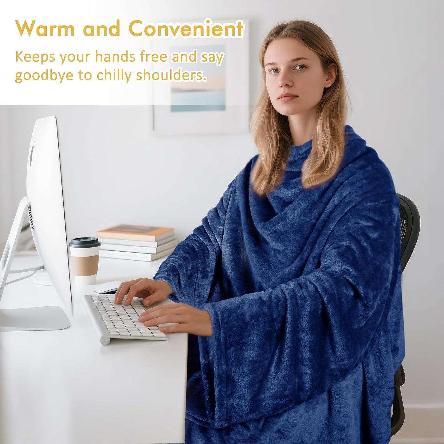 Catalonia Wearable Blanket with Sleeves for Women & Men, Fleece Wrap Throw | Cozy Sleeve Design for Hands-Free Comfort, Perfect for Reading, TV Time & Relaxing, Christmas & Birthday Gift